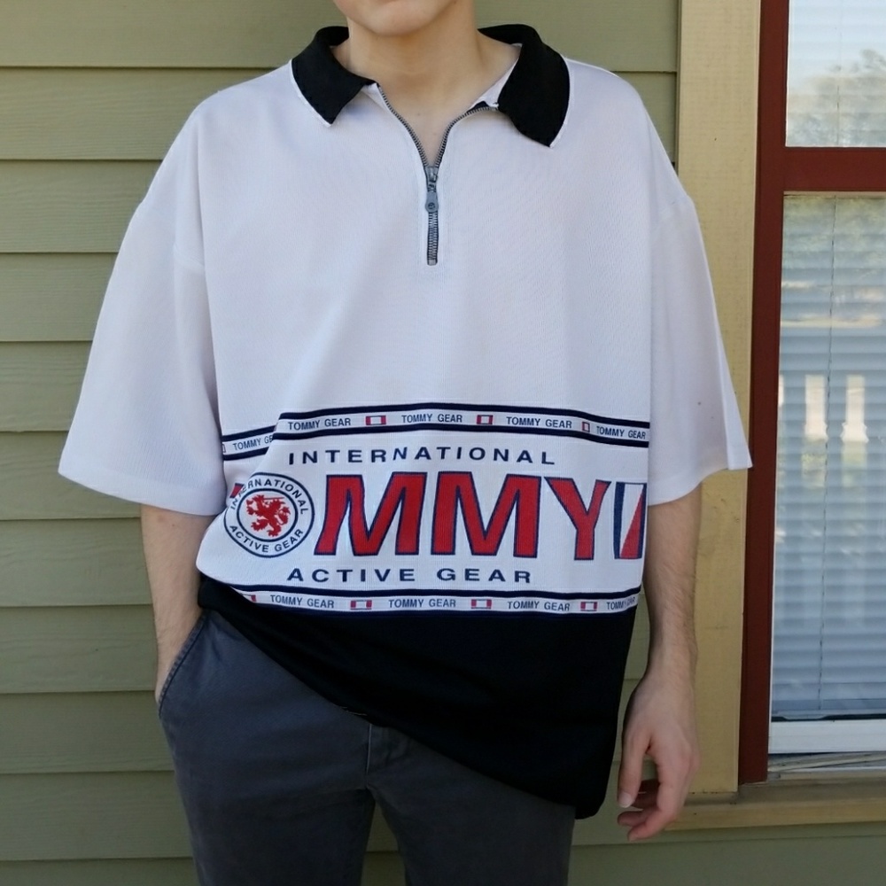 Vintage Oversized Tommy Hilfiger Zip Polo