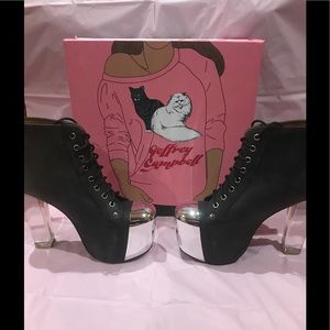 Size 7.5 Jeffrey Campbell with mirrored toe/lights