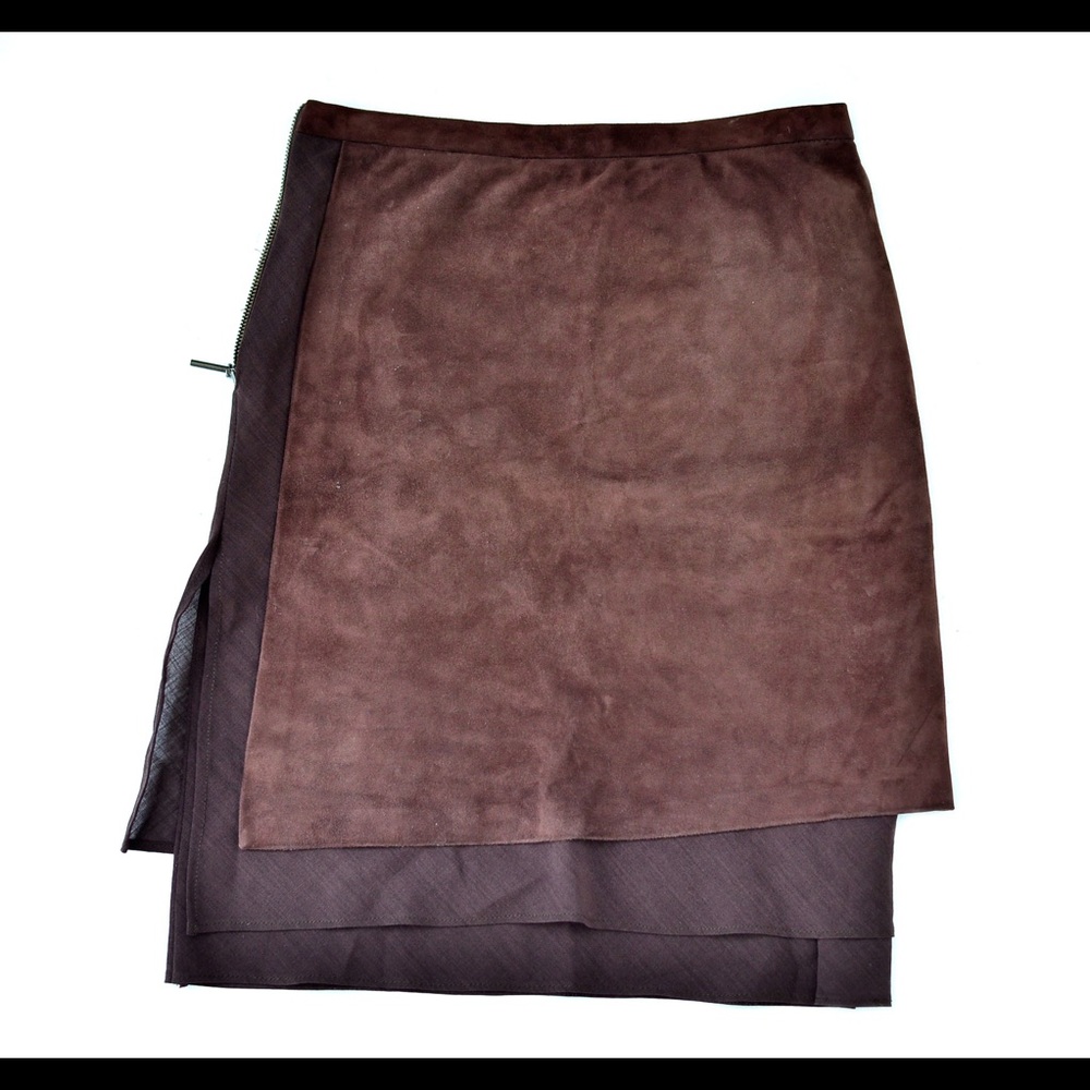 Brunello Cucinelli suede layered skirt