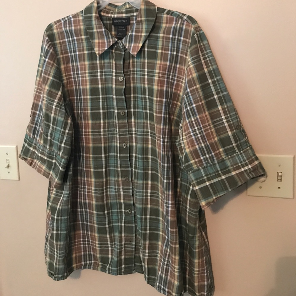 Lane Bryant cute plaid shirt