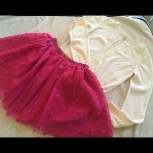Children's Place sweater & polka dot glitter skirt