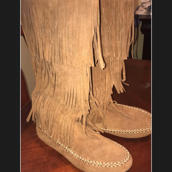 Shoes - Never worn Brown Fringe Boots!