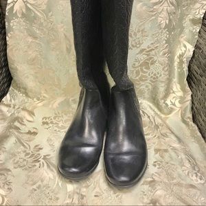 Black leather knee high Dumond boots
