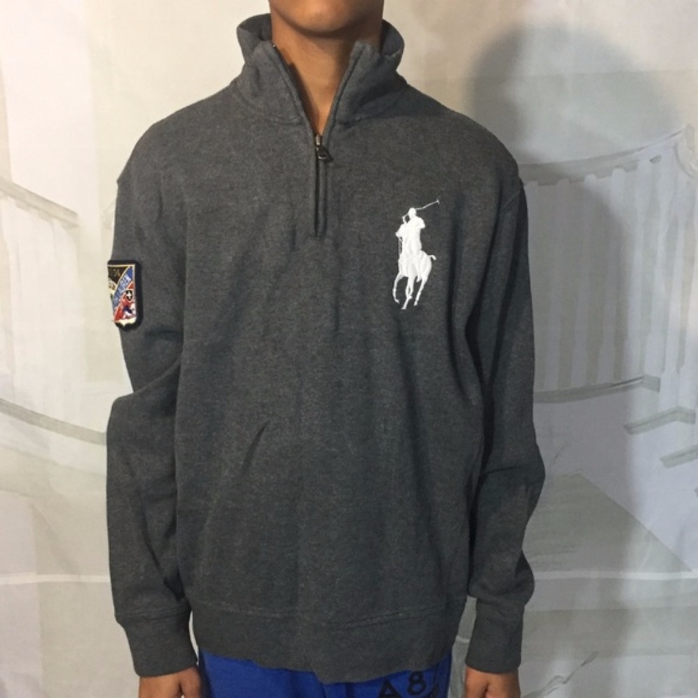 Cotton Half-Zip Sweater w/ Patch | Polo by Ralph L