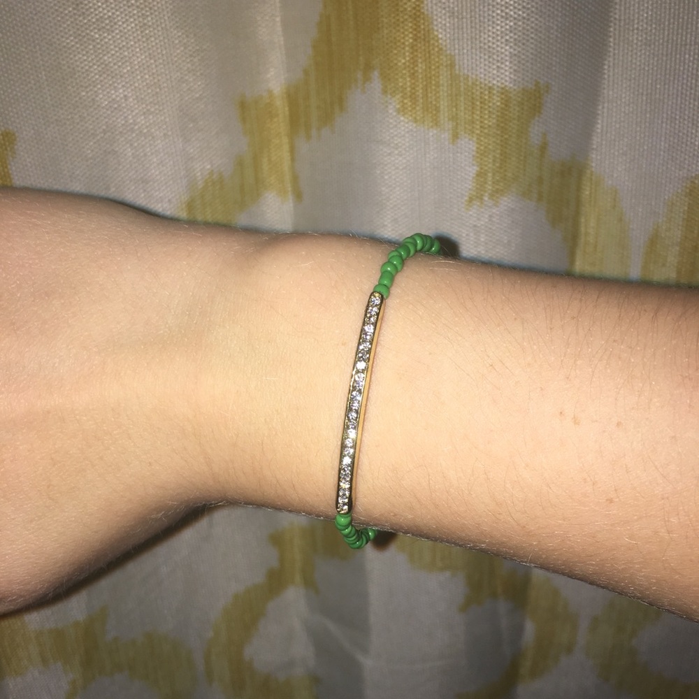 cute green beaded necklace and bracelet duo
