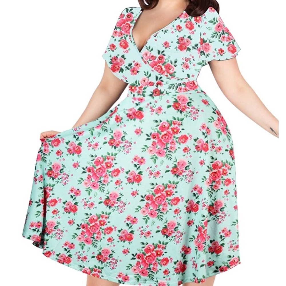 Blue floral dress