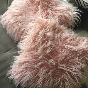 Decorative =Mongolian Faux Fur Throw Pillows