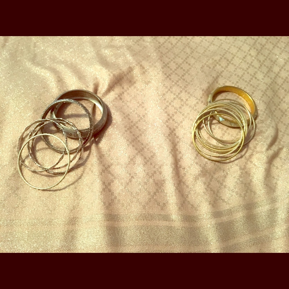 🍍Lot of Silver and Gold Bangle Bracelets