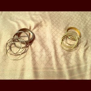 🍍Lot of Silver and Gold Bangle Bracelets