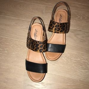 Lucky Brand Cheetah Print/Black Wedge