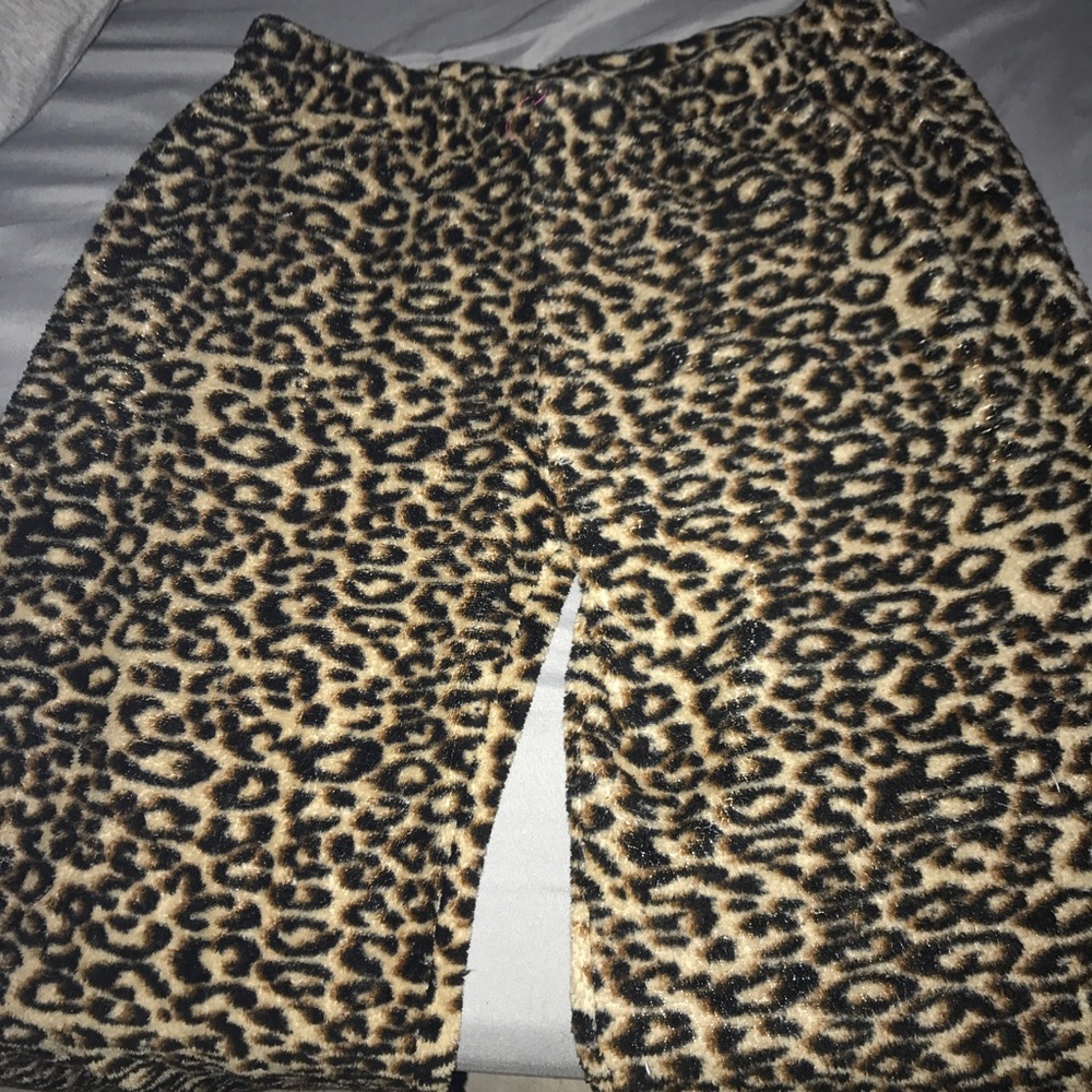 Cheetah print fleece pants
