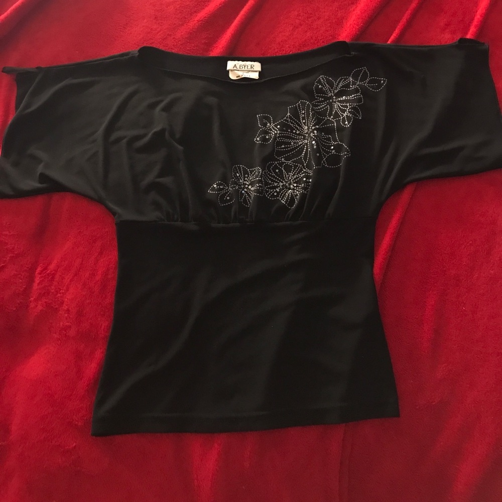 Black flower shirt