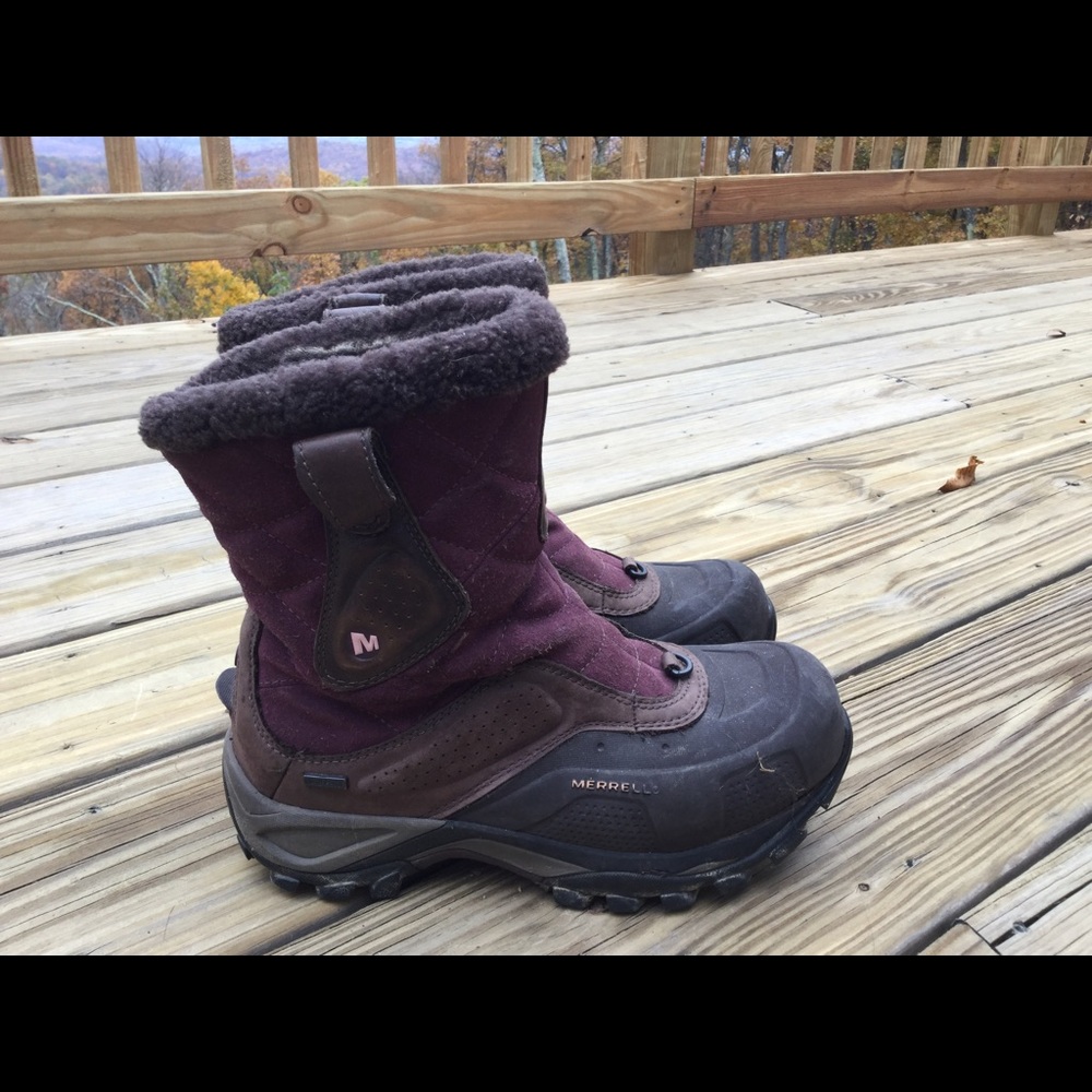 Merrell Whiteout Mid Waterproof Plum Boots