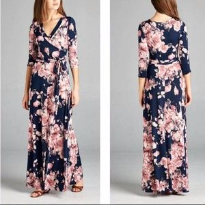 Boutique Dress: Tau 3/4 Sleeve Maxi