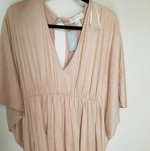 Forever 21 Plus 1X Beige Suede Dress
