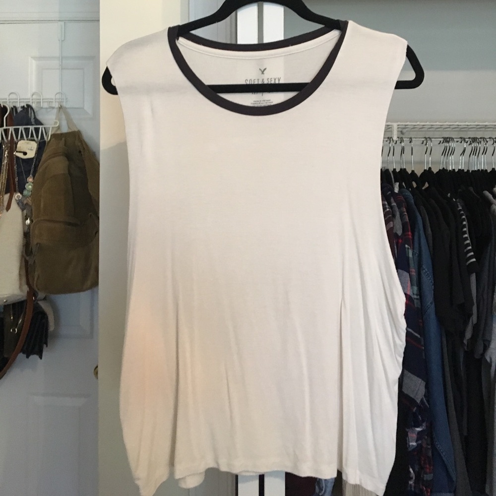 Cream soft and sexy muscle tee