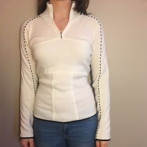 White quarter zip sweater