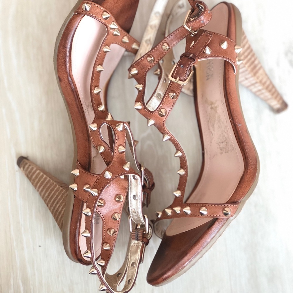 Brown Spiked Kenneth Cole Reaction Heels