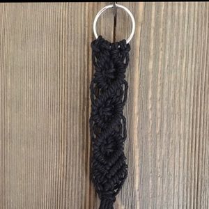 Black Swirl Macrame Keychain