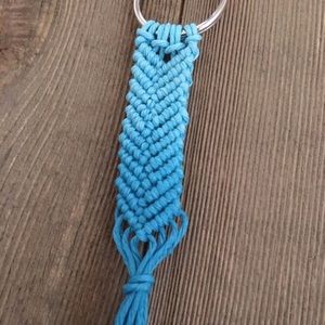Blue Ombré Macrame Keychain