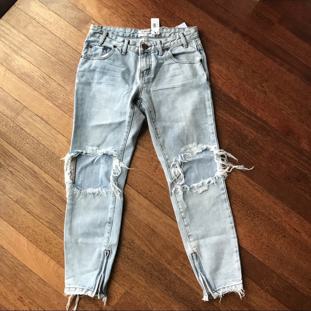 NWT Sz 26 One Teaspoon Freebird Blue Malt Skinnies