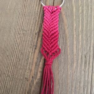 Fuchsia Ombré Macrame Keychain