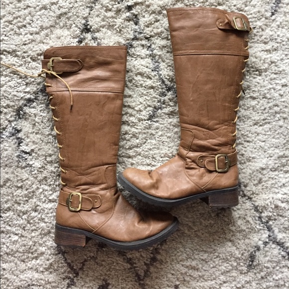 Lace up knee high boots - Picture 1 of 5
