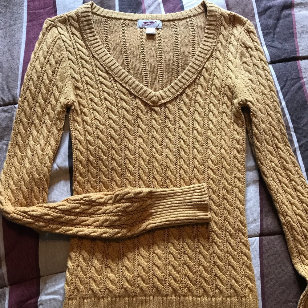 Mustard cable knit sweater