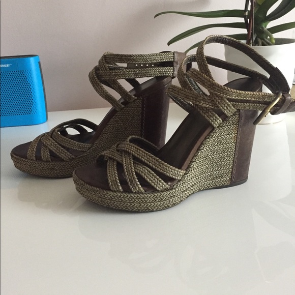 Reins Braided Leather Crisscross Wedge Sandal - Picture 3 of 5