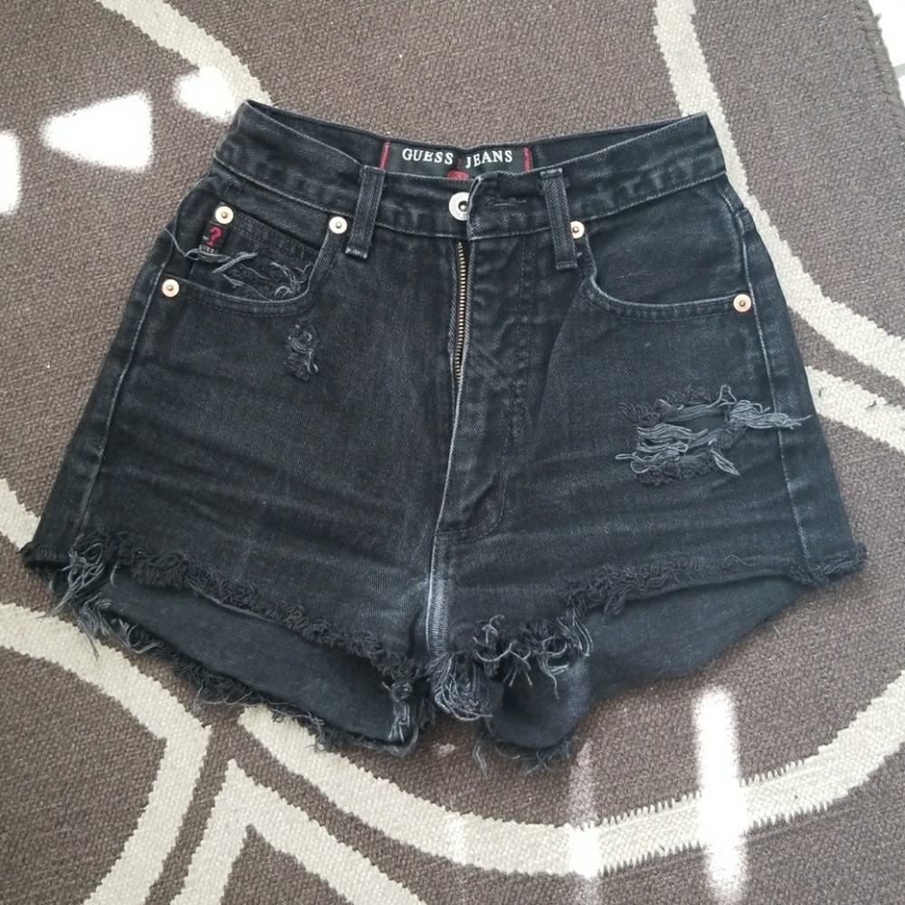 Black vintage Guess cutoffs