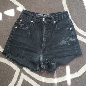 Black vintage Guess cutoffs