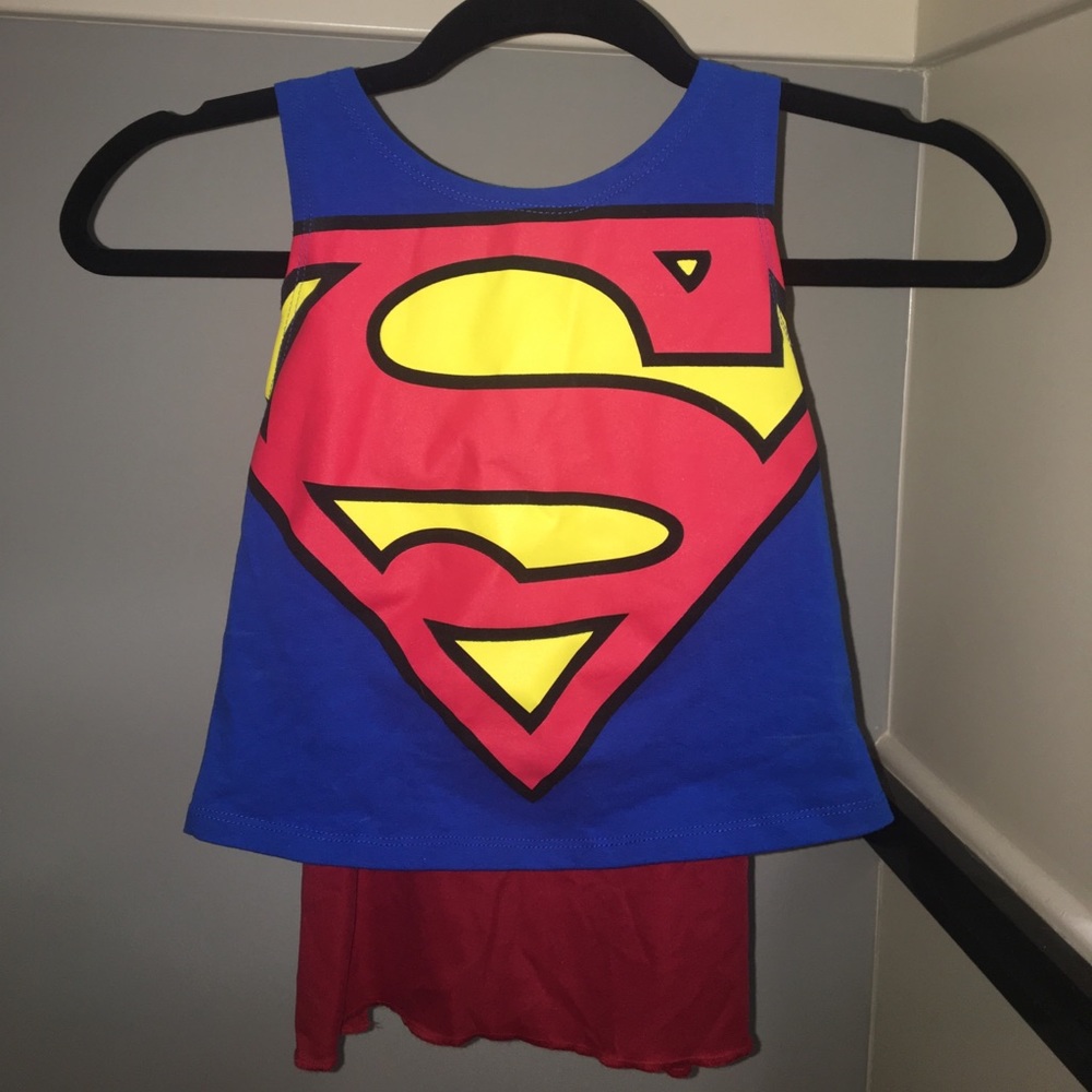 Fitted SuperGirl Tank w/ Removable Cape/ S/M