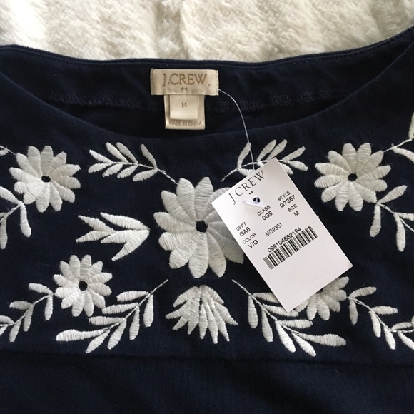 J.Crew navy embroidered top - Picture 3 of 7