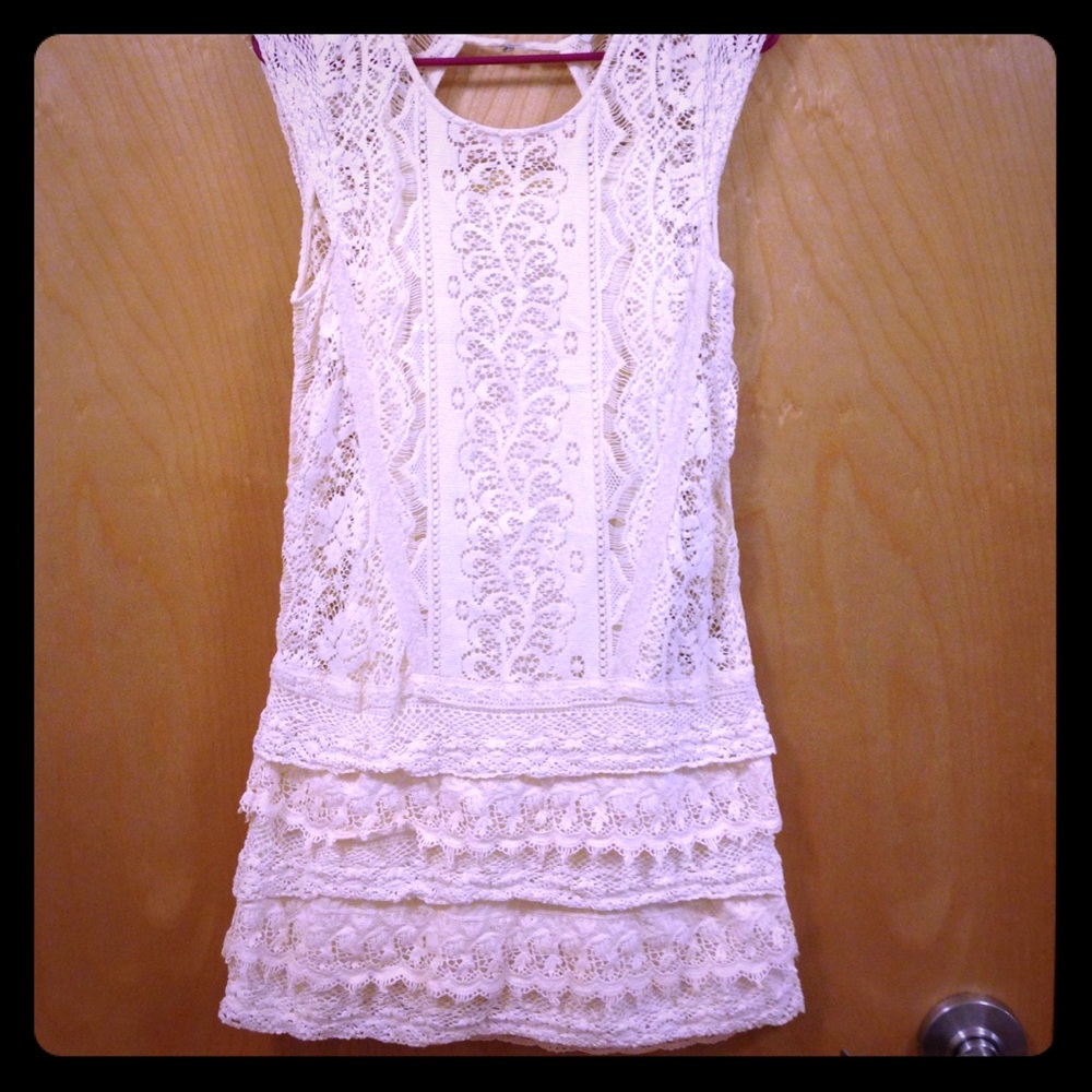 American Eagle White/Cream Midi Dress