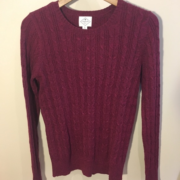 Red purple cable knit sweater - Picture 2 of 3