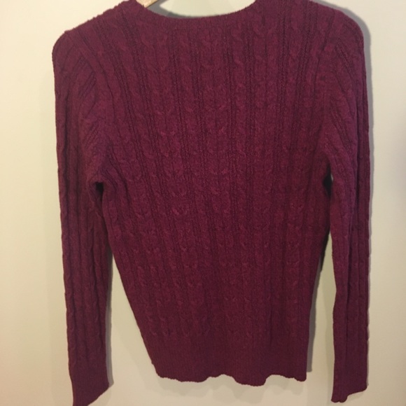 Red purple cable knit sweater - Picture 3 of 3