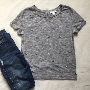 Embellished Grey Heather Tee