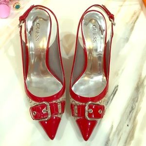 Guess Red Patent Leather Heels 👠
