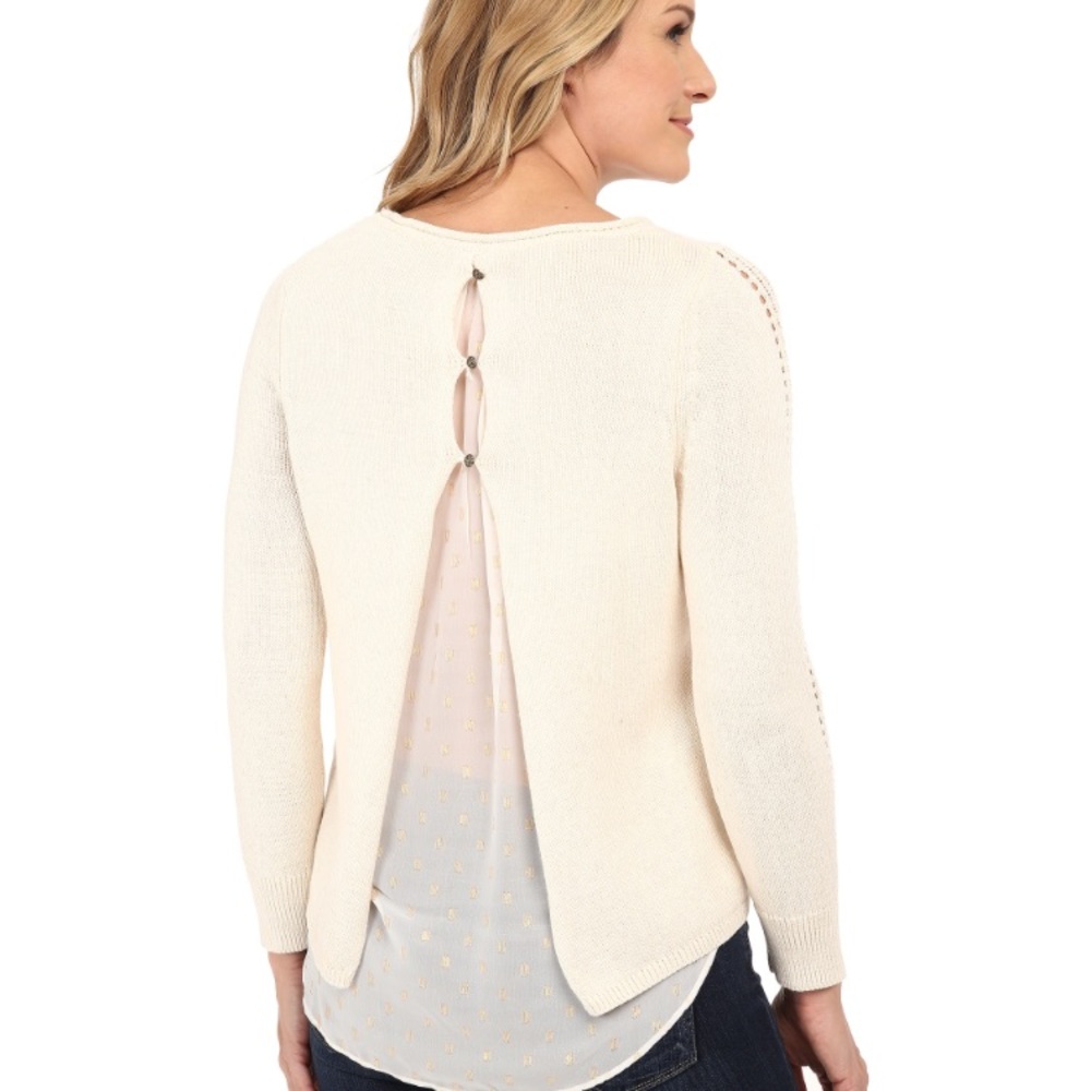 Lucky Brand Mixed Metallic Cream Sweater
