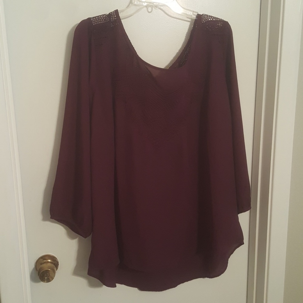 Maurices 3x Chiffon Peasant Top