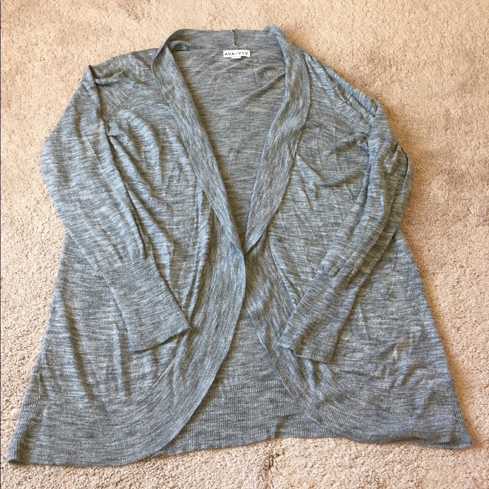 EUC Ava & Viv 1x Open Cardigan Heather Grey