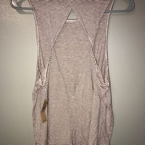 American Eagle White and red striped tank top
