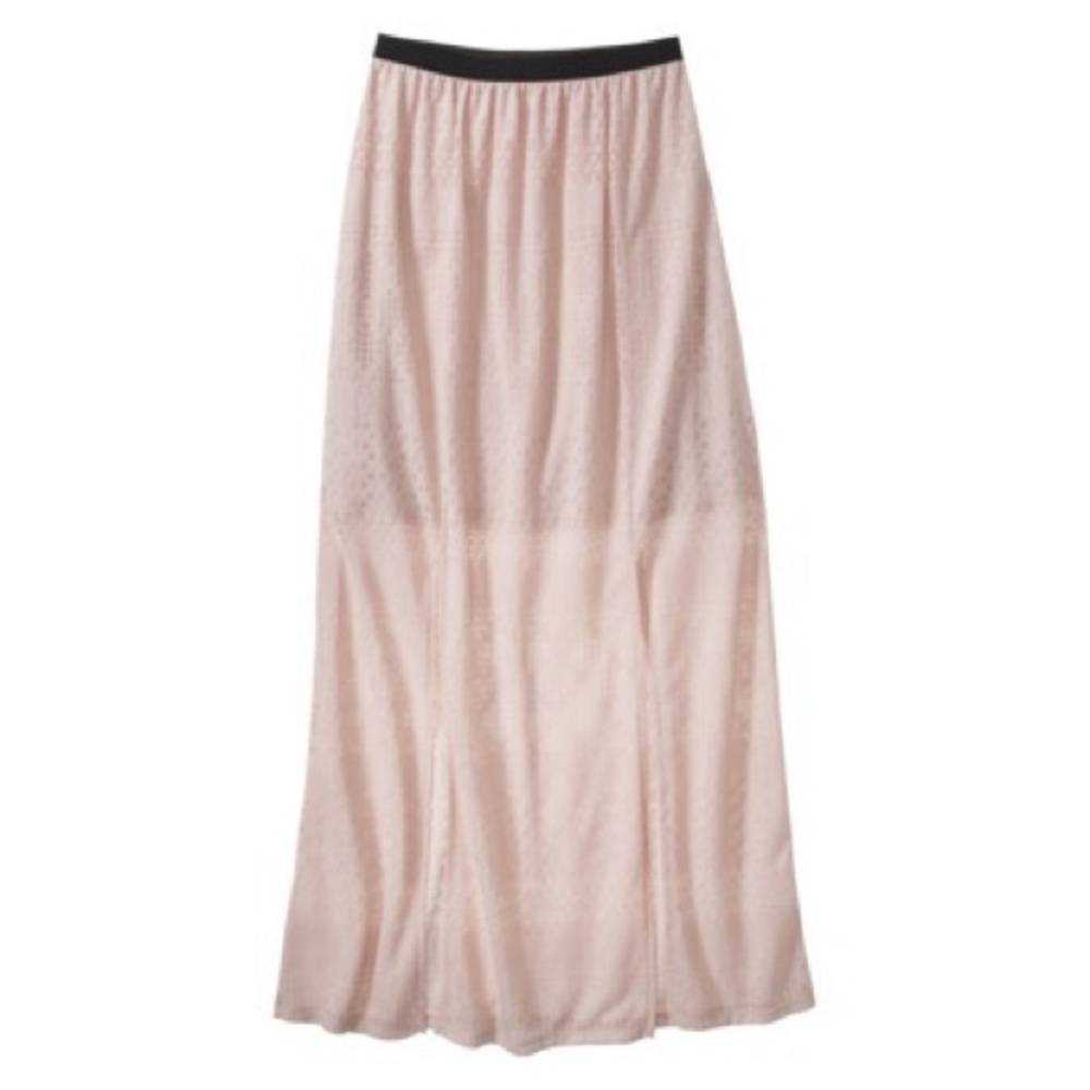 Xhilaration Blush Elastic Waist Maxi Skirt
