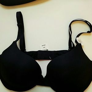 Black 36D padded push up bra. Pink by Victoria