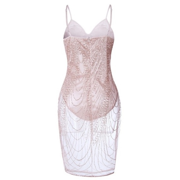 ONE LEFT! Pink Glitter Bodysuit Dress - Picture 5 of 8