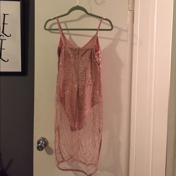 ONE LEFT! Pink Glitter Bodysuit Dress - Picture 6 of 8