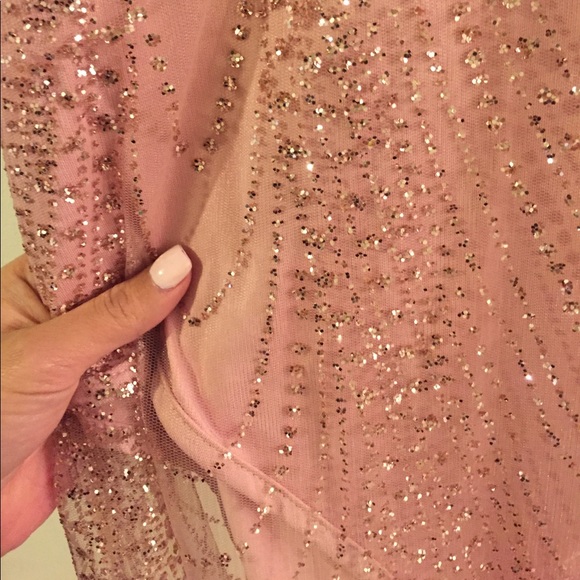 ONE LEFT! Pink Glitter Bodysuit Dress - Picture 8 of 8