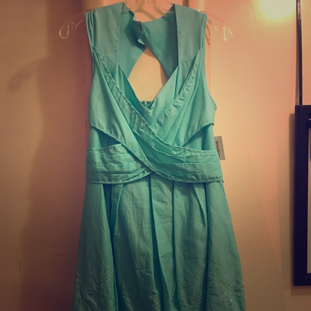 NWT Dress Barn Blue Sleeveless Wrap Dress Size 12