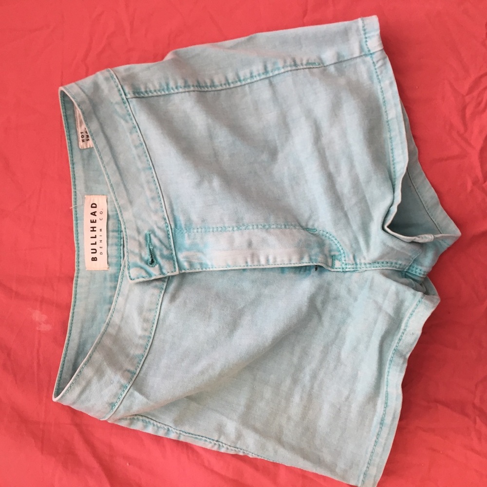 Turquoise high waisted shorts