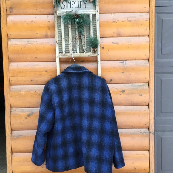 Vintage CANADA Wool Blue PLAID Lumber King LADIES ZIP Up JACKET RARE EPLVC - Picture 7 of 16